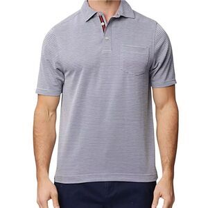 RFT by Rainforest Men's Striped Short-Sleeved Polo Shirt (Size L) - NWT